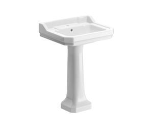 Bradfords Gloucester 1TH Traditional Basin & Full Pedestal 500 x 600 x 880mm White
