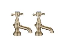 Bradfords Gloucester Basin Pillar Taps - Brushed Brass