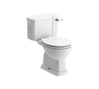 Bradfords Gloucester Close Coupled WC & Lucia Satin White Wood Effect Toilet Seat