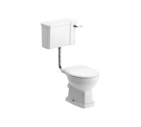 Bradfords Gloucester Low Level WC w/Chrome Finish & White Soft Close Seat