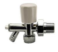 Bradfords Radiator Valve Angle LS + Drain Off 15mm Chrome