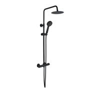 Bradfords Round Thermostatic Bar Mixer with Riser Kit - Matt Black