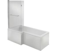Bradfords Sennen L Shape LH Shower Bath Pack 1700x850mm White