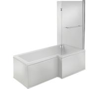 Bradfords Sennen L Shape RH Shower Bath Pack 1700x850mm White