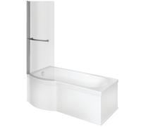Bradfords Shaldon Supercast P Shape LH Shower Bath Pack 1700x850mm White