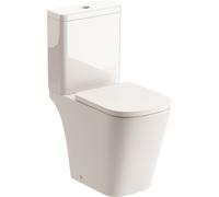 Bradfords Taunton Rimless Close Coupled Part Shrouded Short Projection WC & Soft Close Seat - White