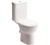 Bradfords Totnes Close Coupled Open Back WC & Soft Close Seat H410 x W353 x D515mm White