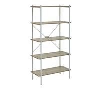 bradken natural oak wooden shelving unit with white metal frame