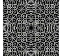 Bradley 999E Black-Grey Art Decor Tile Effect Turbo Vinyl Flooring | - 4m x 4.5m (13ft1" x 14ft9")