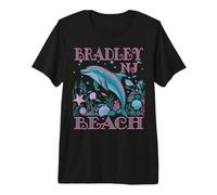Bradley Beach NJ Dolphin Colorful Beach Souvenir Premium T-Shirt