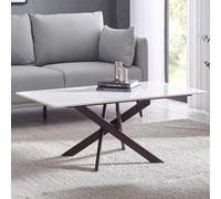 Bradley Coffee Table - Spider Leg - White and Black - Ceramic and Metal