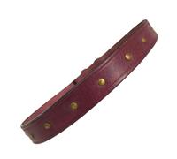 BRADLEY CROMPTON Leather Dog Collar, Genuine Leather Designer Collar for Small Medium Large Dogs, Adjustable 2cm Wide with Silver Buckle and D-Ring (Medium 14-18in, Maroon)