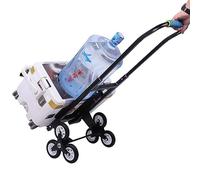 BradOc Transport Cart Folding Professional Stair Cart Climbing Stairs 200Kg 6 Wheel Folding Stairs Sack Truck Deformable Stairs Stainless Trolley Transport Frame Stairlift,Black