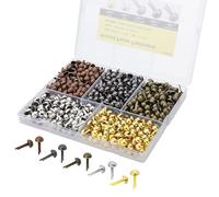 Brads for Paper Crafts, 500pcs Multicolor Metal Paper Fasteners, 8x17mm Fasteners for Crafts, Paper Brads, Round Head Fasteners, Split Pin