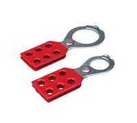 Brady 105718 Steel Lockout Hasp With Tab, 25mm Inside Jaw Diameter, Red