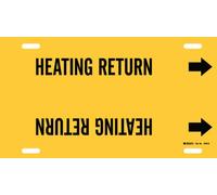Brady 4070-H Brady Strap-On Pipe Marker, B-915, Black On Yellow Printed Plastic Sheet, Legend "Heating Return"