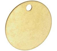 Brady Blank Valve Tags - Round Brass Tags, 1-1/2" Diameter, B-907 (Pack Of 25) - 23210