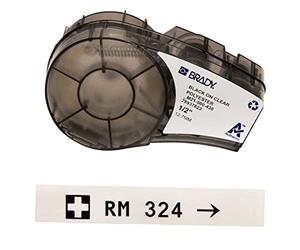 Brady Clear Polyester Labels for M210, M211 Printers - Multi-Purpose Labels for Asset Tracking, Barcode Labelling, Laboratory ID - Black on Transparent (12.70 mm x 6.4 m) - M21-500-430