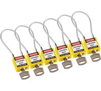 Brady 195973 Padlock, Yellow, 32mm x 16mm, Set of 6 Pieces