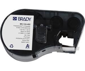 Brady FreezerBondz™ Polyester Pre-Sized Labels for Label Printer BMP51/BMP53/M511-180 Self Adhesive Printer Labels - Black on White (12,70 mm (W) x 41,91 mm (H)) - M5-124-492