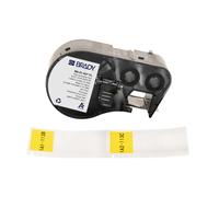 Brady Self-Laminating Vinyl Pre-Sized Labels for Label Printer BMP41/BMP51/BMP53/M511-180 Self Adhesive Printer Labels - Black on Yellow, Transparent (25,40 mm (W) x 63,50 mm (H)) - M4-51-427-YL