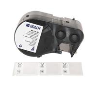 Brady Self-Laminating Vinyl Pre-Sized Labels for Label Printer BMP51/BMP53/M511-200 Self Adhesive Printer Labels - Black on White, Transparent (38,10 mm (W) x 31,75 mm (H)) - M5-115-427