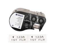 Brady Metallised Polyester Pre-Sized Labels for Label Printer BMP41/BMP51/BMP53/M511-140 Self Adhesive Printer Labels - Black on Light Grey (25,40 mm (W) x 50,80 mm (H)) - M4-60-428