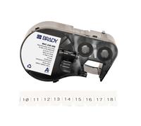 Brady Repositionable Vinyl Cloth Label Tape for Label Printer BMP41/BMP51/BMP53/M511 - Self Adhesive Vinyl Printer Labels - Multi-Purpose Labels - Black on White (6.10 mm x 4.88 m) - M4C-240-498