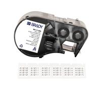 Brady Nylon Cloth Pre-Sized Labels for Label Printer BMP41/BMP51/BMP53/M511-220 Self Adhesive Printer Labels - Waterproof Tape Printer Labels - Black on White (19.05mm x 12.70mm) - M4-11-499