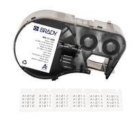 Brady Nylon Cloth Pre-Sized Labels for Label Printer BMP41/BMP51/BMP53/M511-220 Self Adhesive Printer Labels - Waterproof Tape Printer Labels - Black on White (19.05mm x 12.70mm) - M4-11-499