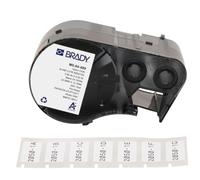 Brady Nylon Cloth Pre-Sized Labels for Label Printer BMP51/BMP53/M511-200 Self Adhesive Printer & Waterproof Tape Printer Labels - Black on White (22.86mm x 12.70mm) - M5-84-499