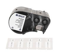 Brady Nylon Cloth Pre-Sized Labels for Label Printer BMP51/BMP53/M511-240 Self Adhesive Printer Labels - Waterproof Tape Printer Labels - Black on White (25.40mm x 12.70mm + 9.53mm ⌀) - M5-120-499