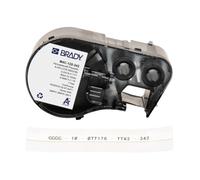 Brady PermaSleeve Heat-Shrink Polyolefin Label Tape for Label Printers M410, M510, M511 - Electrical Labelling, Wire and Cable Labelling - Black on White (6 mm x 2.10 m) - M4C-125-342