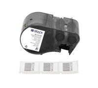 Brady Repositionable Vinyl Cloth Pre-Sized Labels for Label Printer BMP51/BMP53/M511-160 Self Adhesive Vinyl Printer Labels - Black on White (25.40 mm x 31.75 mm) - M5-103-498