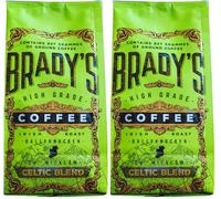 Brady’s Celtic Blend Dark Roast Ground Coffee for Cafetiere, Pour Over or Drip Filter - 100% Arabica Brazilian and Colombian Coffee Beans with Notes of Dark Chocolate, Nuts, and Caramel, 227g Bag