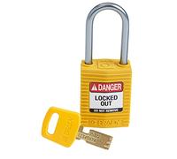Brady CPT-YLW-38AL-KD SafeKey Padlock, Yellow, 3.0 in H x 1.25 in W x 0.75 in D