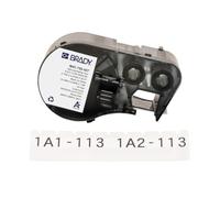 Brady Self-Laminating Vinyl Label Tape for Label Printer BMP41/BMP51/BMP53/M511 - Self Adhesive Printer Labels - Black on White, Transparent (19,05 mm (W) x 7,62 m (L)) - M4C-750-427