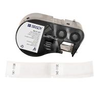 Brady Self-Laminating Vinyl Pre-Sized Labels for Label Printer BMP41/BMP51/BMP53/M511-110 Self Adhesive Printer Labels - Black on White, Transparent (25,40 mm (W) x 63,50 mm (H)) - M4-51-427