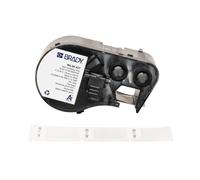 Brady Self-Laminating Vinyl Pre-Sized Labels for Label Printer BMP41/BMP51/BMP53/M511-180 Self Adhesive Printer Labels - Black on White, Transparent (19,05 mm (W) x 38,10 mm (H)) - M4-90-427