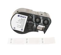 Brady Self-Laminating Vinyl Pre-Sized Labels for Label Printer BMP41/BMP51/BMP53/M511-180 Self Adhesive Printer Labels - Black on White, Transparent (25,40 mm (W) x 38,10 mm (H)) - M4-91-427