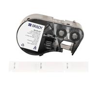 Brady Self-Laminating Vinyl Pre-Sized Labels for Label Printer BMP41/BMP51/BMP53/M511-180 Self Adhesive Printer Labels - Black on White, Transparent (12,70 mm (W) x 38,10 mm (H)) - M4-89-427