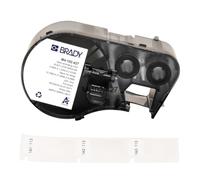 Brady Self-Laminating Vinyl Pre-Sized Labels for Label Printer BMP41/BMP51/BMP53/M511-200 Self Adhesive Printer Labels - Black on White, Transparent (12,70 mm (W) x 31,75 mm (H)) - M4-102-427