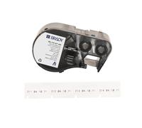 Brady Self-Laminating Vinyl Pre-Sized Labels for Label Printer BMP41/BMP51/BMP53/M511-240 Self Adhesive Printer Labels - Black on White (6,35 mm (W) x 27,94 mm (H)) - M4-135-427-AW