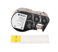 Brady Self-Laminating Vinyl Pre-Sized Labels for Label Printer BMP41/BMP51/BMP53/M511-70 Self Adhesive Printer Labels - Black on Yellow, Transparent (25,40 mm (W) x 101,60 mm (H)) - M4-53-427-YL