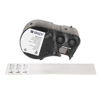 Brady Self-Laminating Vinyl Pre-Sized Labels for Label Printer BMP51/BMP53/M511-40 Self Adhesive Printer Labels - Black on White, Transparent (38,10 mm (W) x 152,40 mm (H)) - M5-34-427