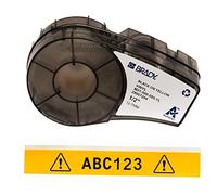 Brady Vinyl Label Tape for Label Printer M211 & M210 - Self Adhesive Vinyl Printer Labels - Industrial Label Tape for Cable/Name Labels - Black on Yellow (12.70mm x 6.40m) - M21-500-595-YL