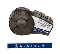 Brady Vinyl Label Tape for Label Printer M211 & M210 - Self Adhesive Vinyl Printer Labels - - White on Blue (9.53mm x 6.40m) - M21-375-595-BL