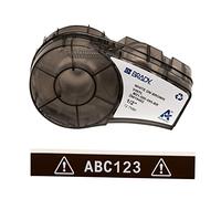 Brady Vinyl Label Tape for Label Printer M211 & M210 - Self Adhesive Vinyl Printer Labels White on Brown (12.70mm x 6.40m) - M21-500-595-BR