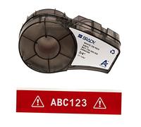 Brady Vinyl Label Tape for Label Printer M211 & M210 - Self Adhesive Vinyl Printer Labels - Industrial Label Tape for Cable/Name Labels - White on Red (19.05mm x 6.40m) - M21-750-595-RD