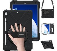 BRAECN iPad Air 3rd Gen 2019 & iPad Pro 10.5 inch Case - Heavy Duty Shockproof Rugged Case with Pencil Holder, 360° Rotating Stand & Hand Strap, Shoulder Strap for iPad Air 2019 - Black